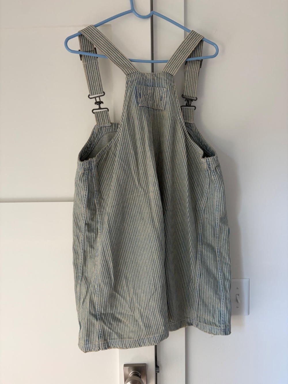 Free People We The Free Striped Overall Dress | Denim Pinafore Mini - Picture 2 of 2